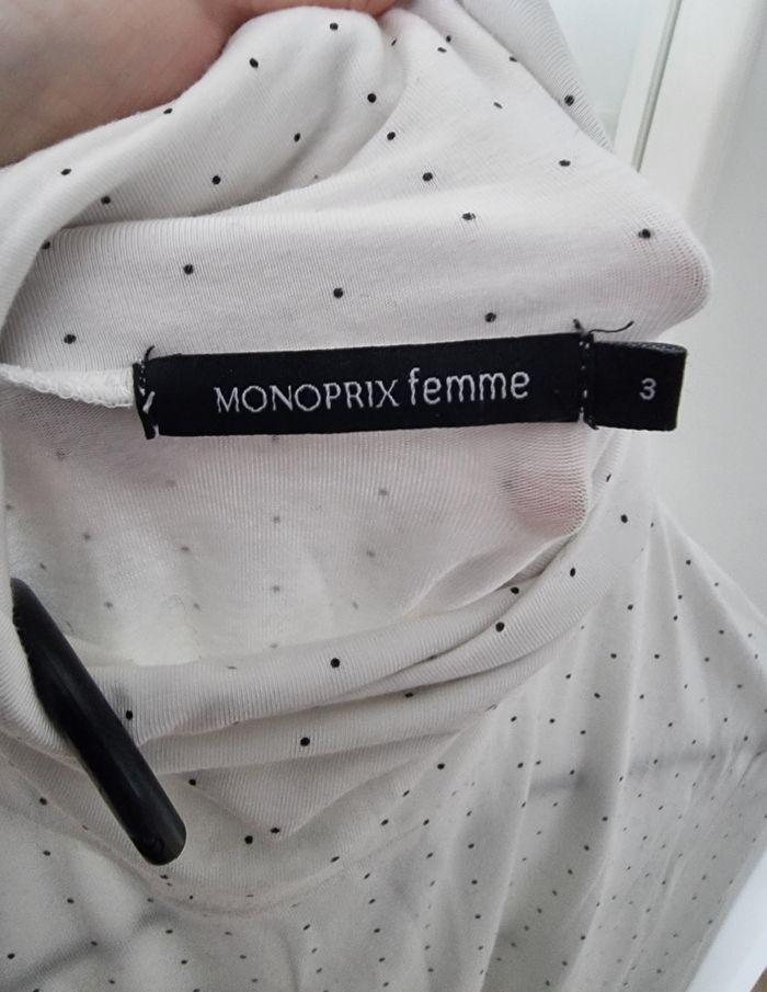 Col roulé blanc à pois noir taille 3 Monoprix - photo numéro 3