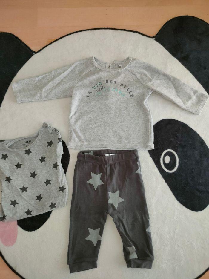 Ensemble 3 pièces pyjama bébé garçon taille 12 mois marque Gémo - photo numéro 2