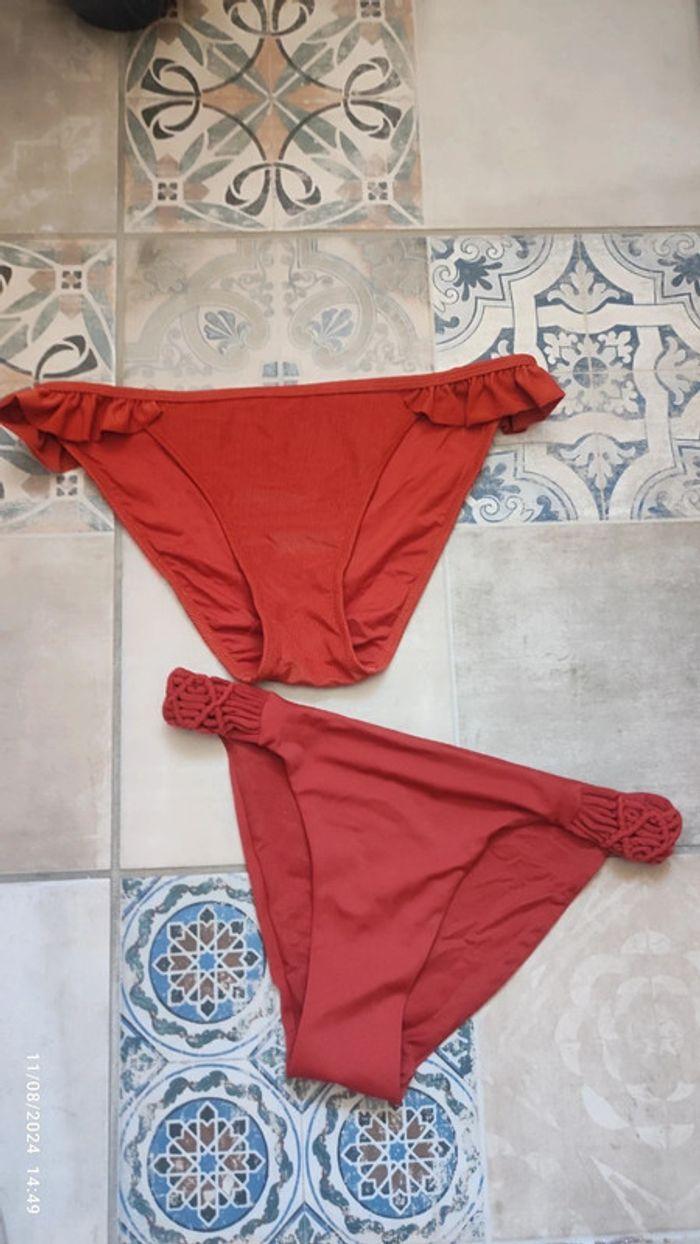 Lot de 2 bas de maillots de bain terracotta orange - photo numéro 1