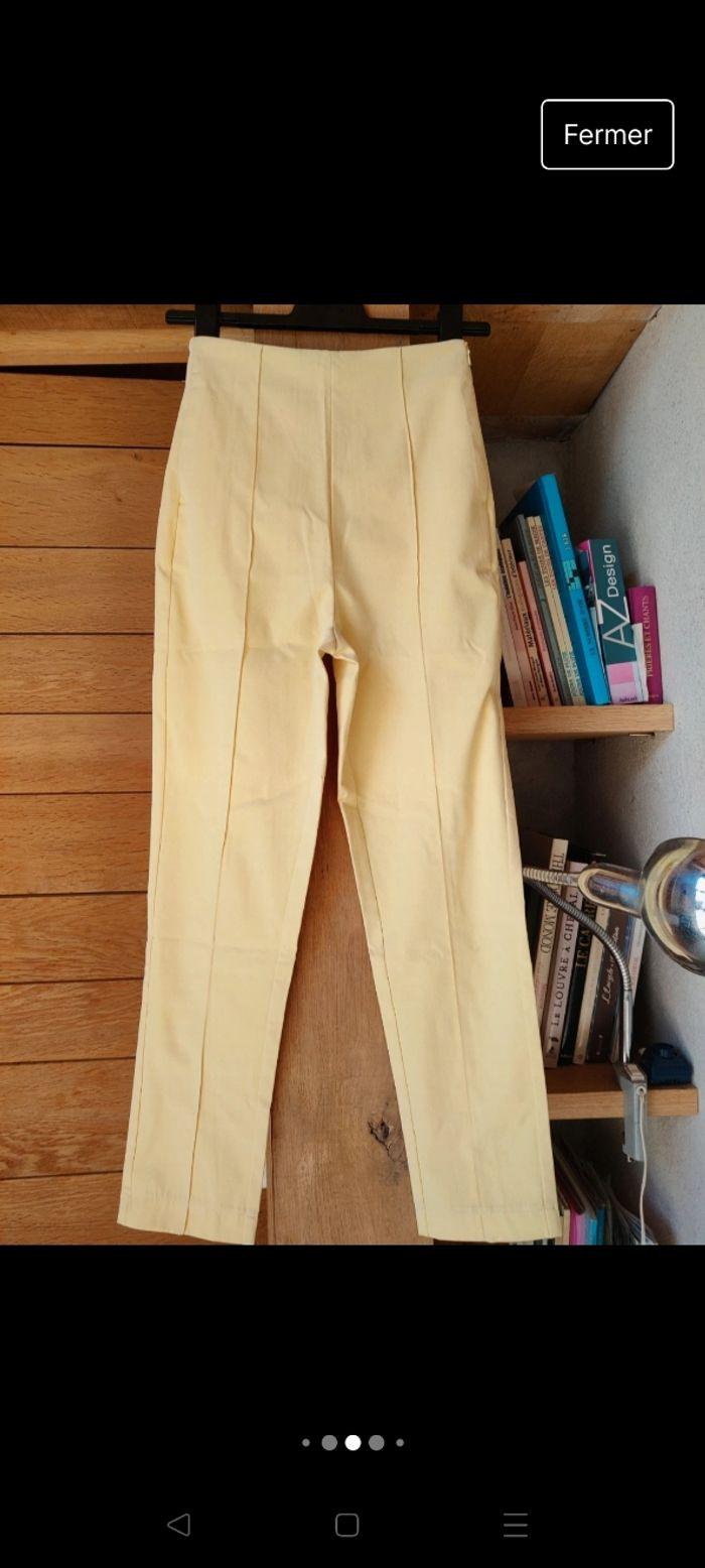 Pantalon droit ajusté jaune clair Pimkie taille 32 12 ans - photo numéro 8