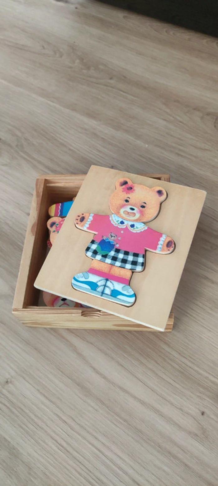 Jeu en bois puzzle ours - photo numéro 6