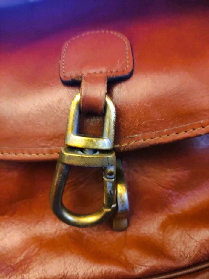 Sac cuir marron bandoulière . - photo numéro 3