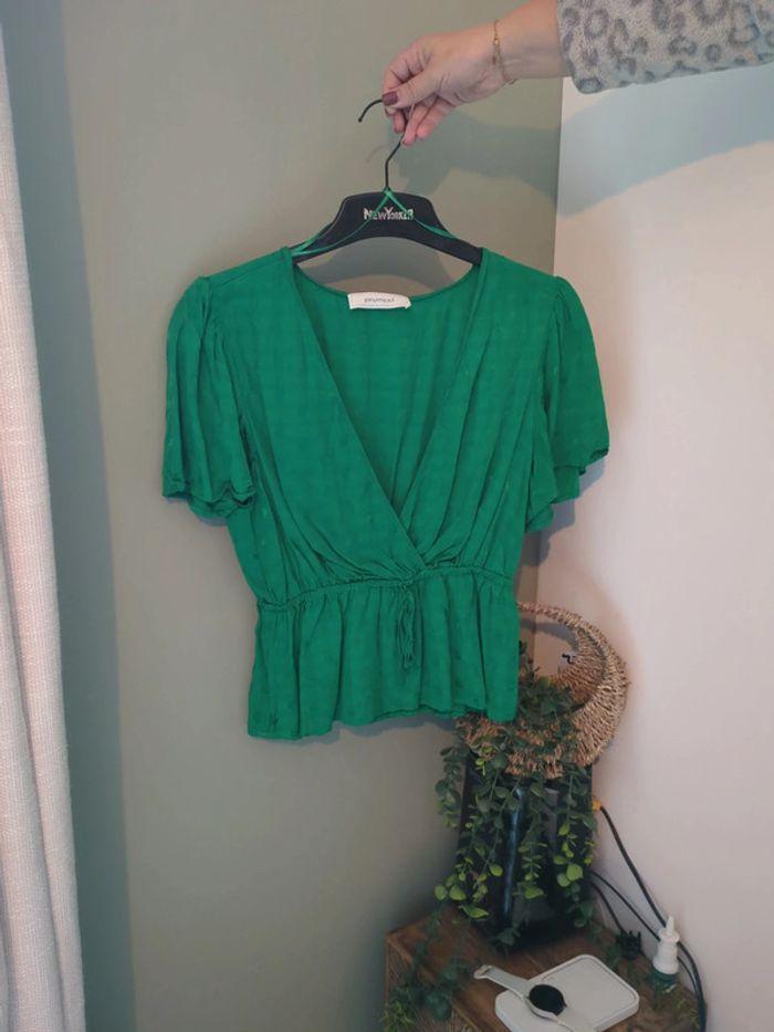 Blouse verte imprimé pois Promod dressing Kelly - photo numéro 5