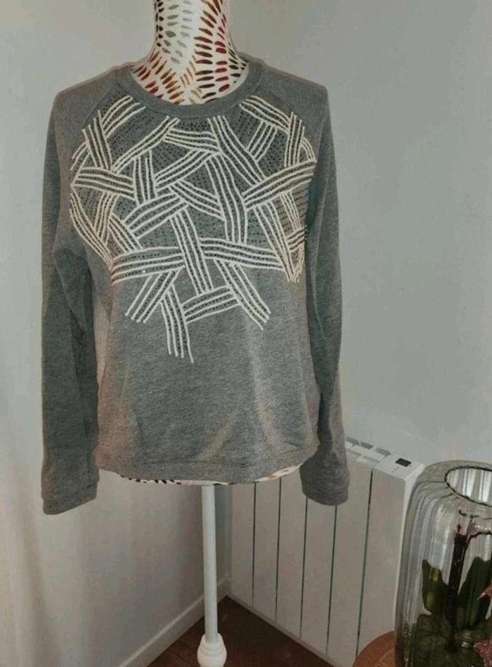 Pull gris  Zara  Taille  M - photo numéro 2