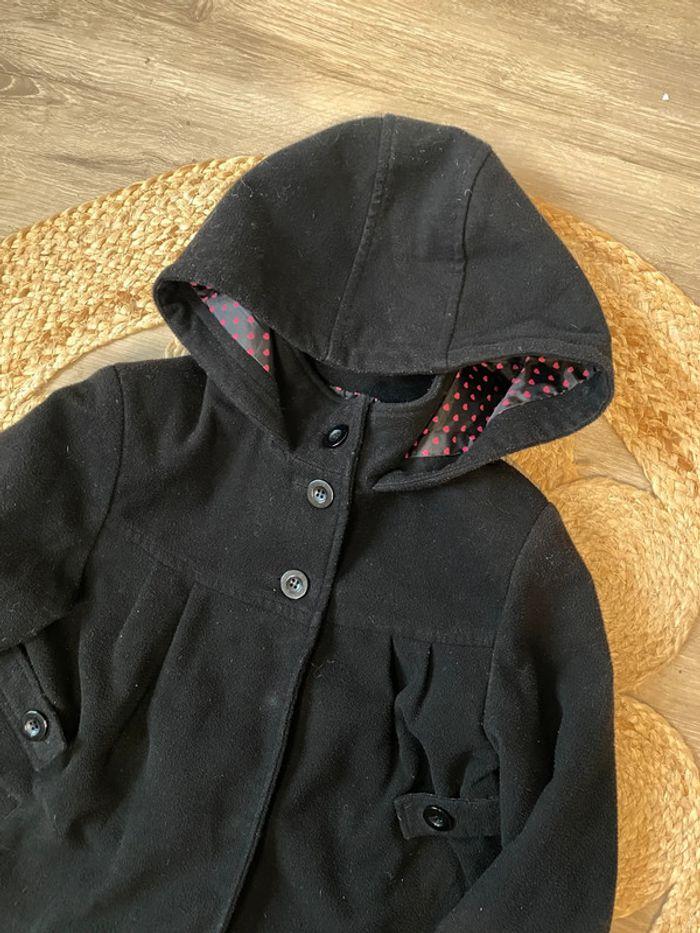 Manteau caban noir à capuche Vinyl Fraise taille 10 ans - photo numéro 3