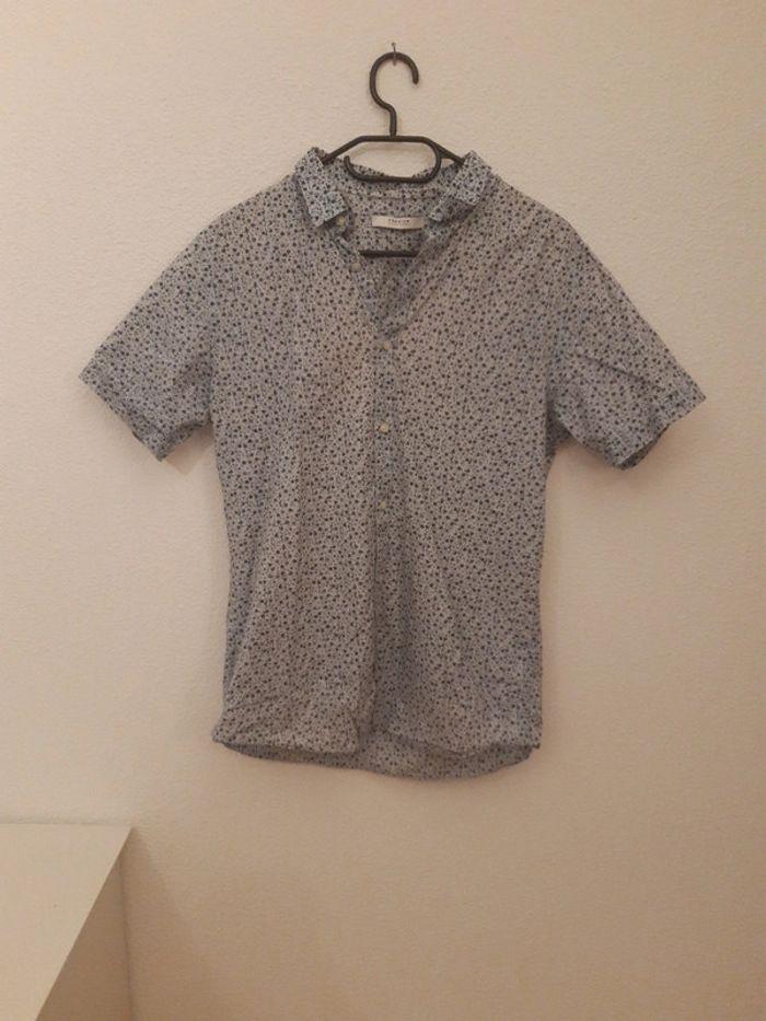 Chemise manche courte imprimée fleurs bleu homme Jack&Jones taille M 38 - photo numéro 1