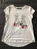 Teeshirt fille Ikks blanc avec motif « rollers » taille 10 ans