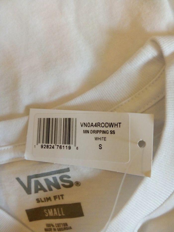 Tee-shirt blanc imprimé Vans taille S neuf avec étiquette - photo numéro 9