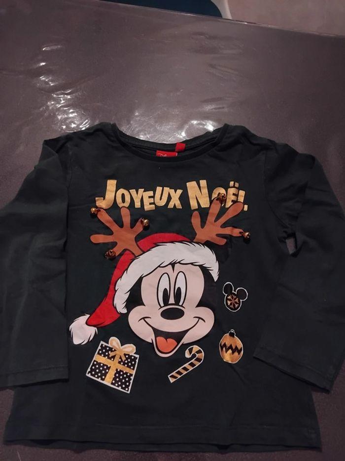 T-shirt manches longues "Noël" Mickey 4 ans - photo numéro 1