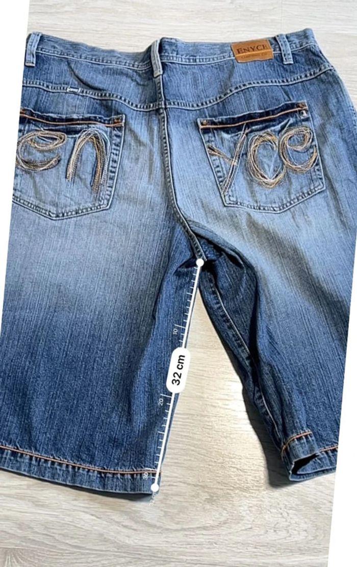 🩳 Short vintage brodé hip hop Enyce en jean Bleu Taille L 🩳 - photo numéro 6