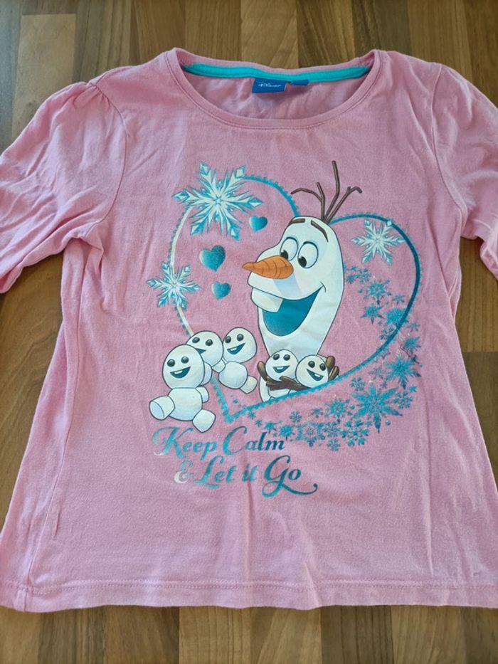 Tee-shirt rose reine des neiges Olaf 6 ans - photo numéro 2