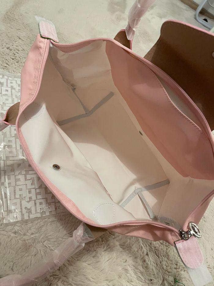 Sac à main longchamp  pliage taille L rose - photo numéro 8