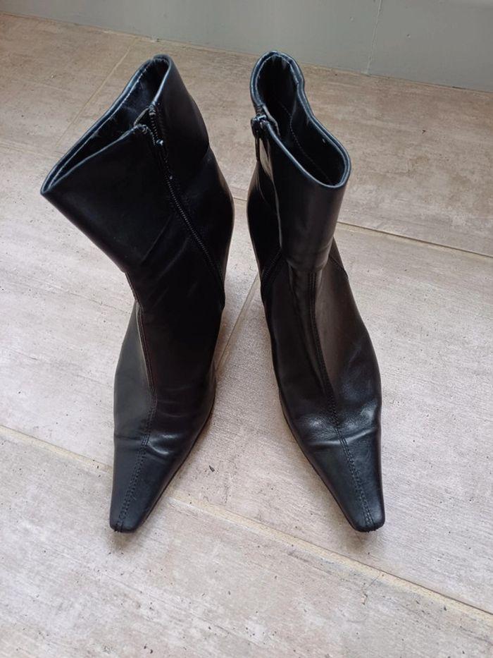 Bottines à talon cuir noire Straboski 39 - photo numéro 3