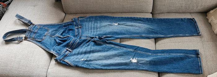 Salopette pantalon boyfriends en jeans bleu kiabi taille S 36 - photo numéro 1