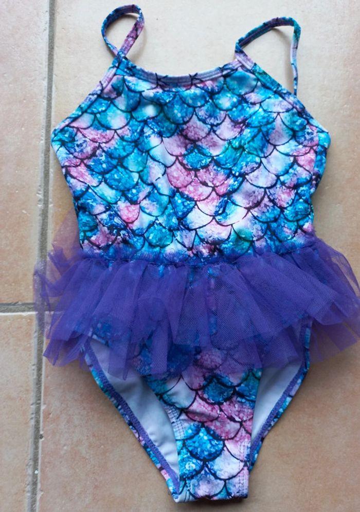 Maillot de bain 1 pièce enfant fille tutu violet 4 ans princesse - photo numéro 1