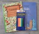 Lot de 2 livres de coloriage + crayons de couleurs