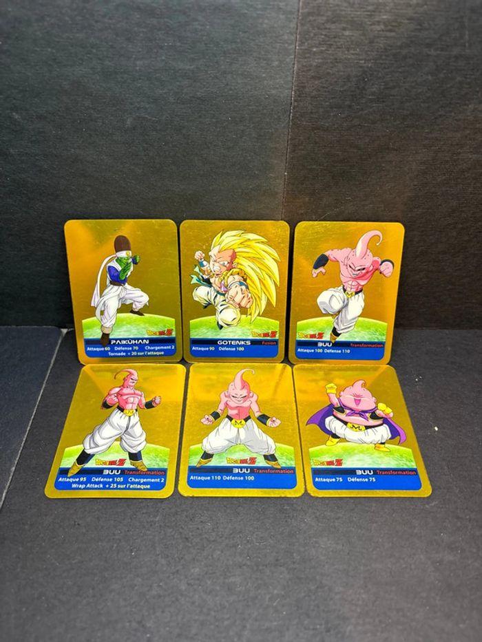 Lot de 6 cartes lamincards Dbz dragon ball z VF doré gold - photo numéro 1