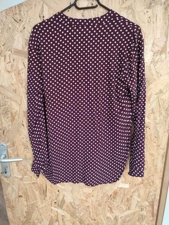 Blouse bordeaux à pois - photo numéro 4