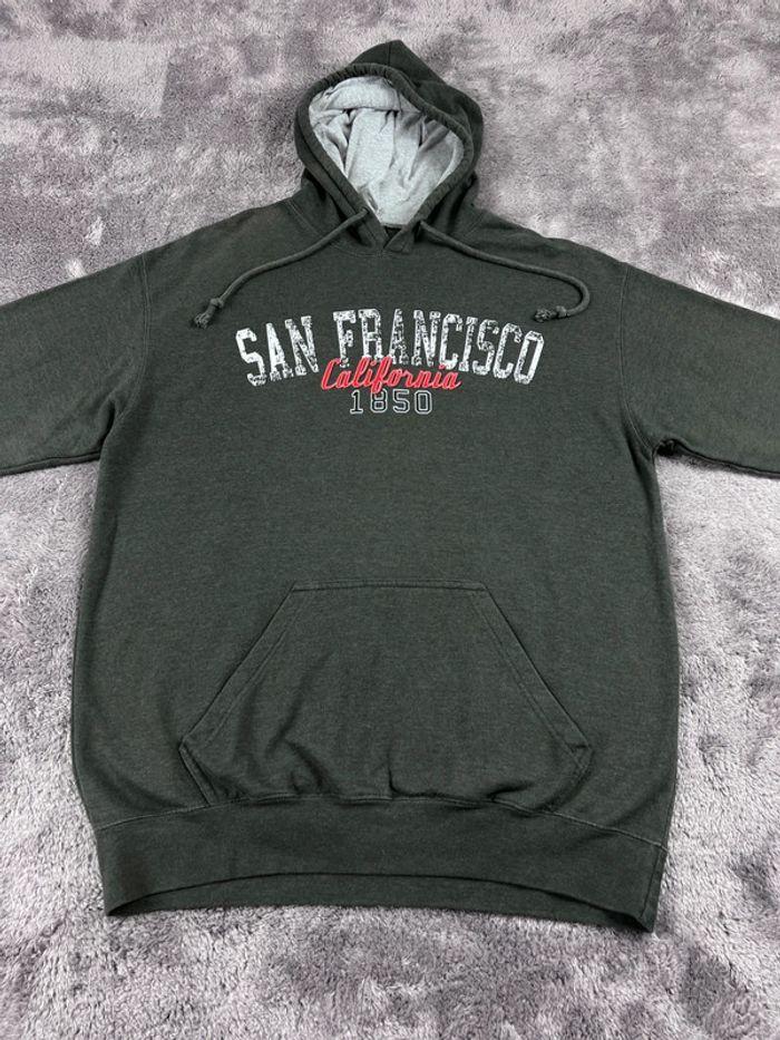 👕 Sweat à capuche University Rare Vintage y2k 90s San Francisco California 1850 Gris Taille XL 👕 - photo numéro 6