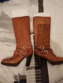 Bottes cuir camel 37