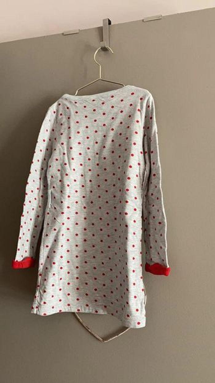 Petit Bateau robe grise à pois 5 ans - photo numéro 3