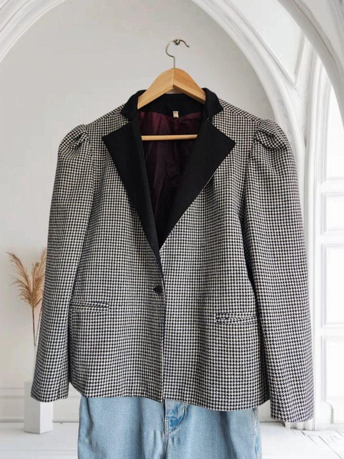 Blazer Vintage - laine - pied de poule - photo numéro 2