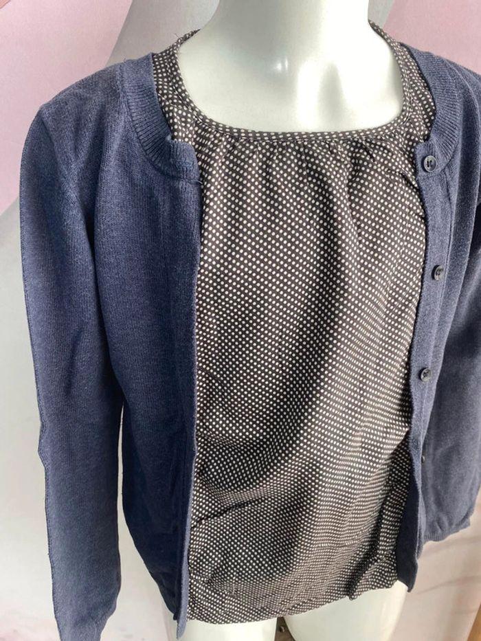 Blouse 2en1 ( t-shirt et gilet intégré fille 10 ans réf F10 188 - photo numéro 2