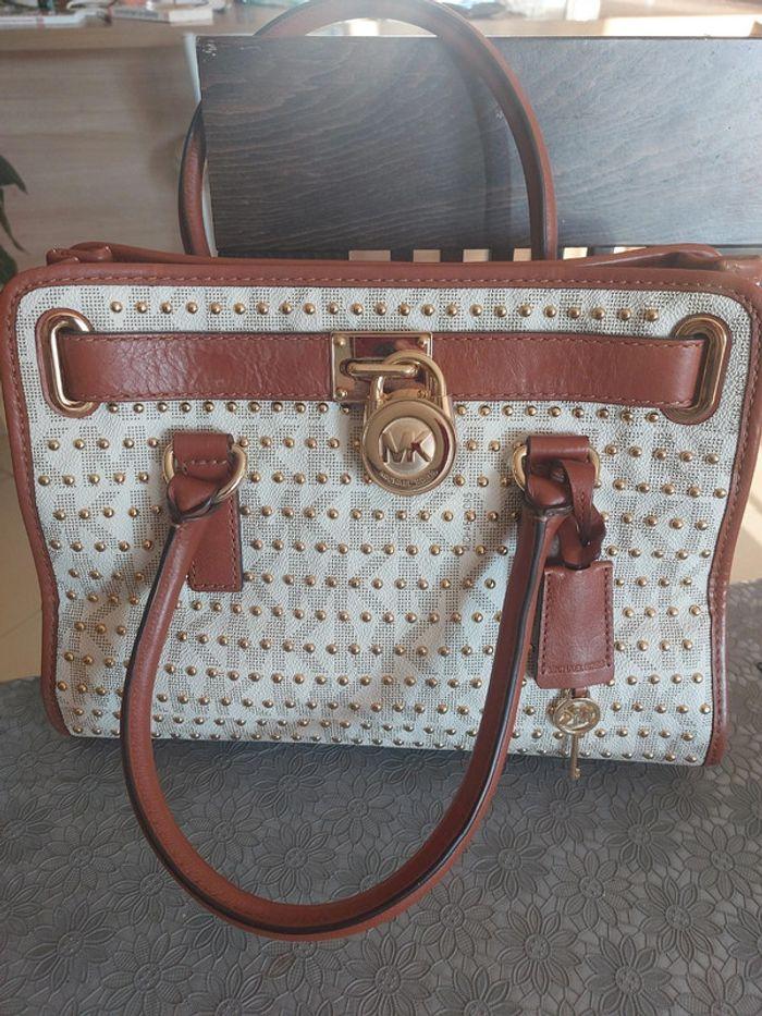 Sac à main beige doré michael kors - photo numéro 1