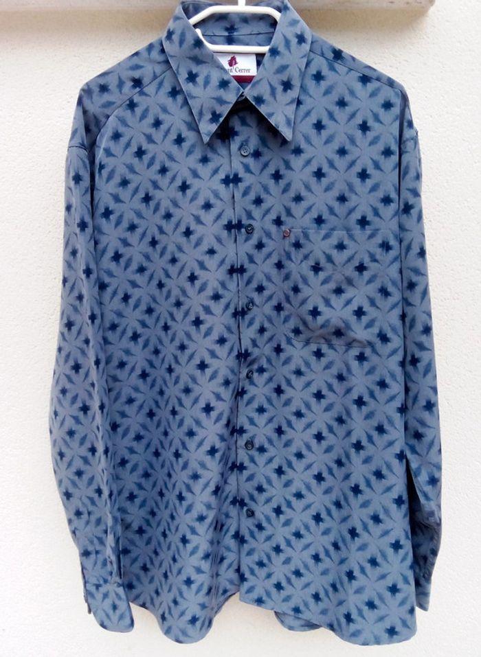 Chemise manches longues bleu à motifs Laurent Cerrer taille 4 ou XL - photo numéro 6