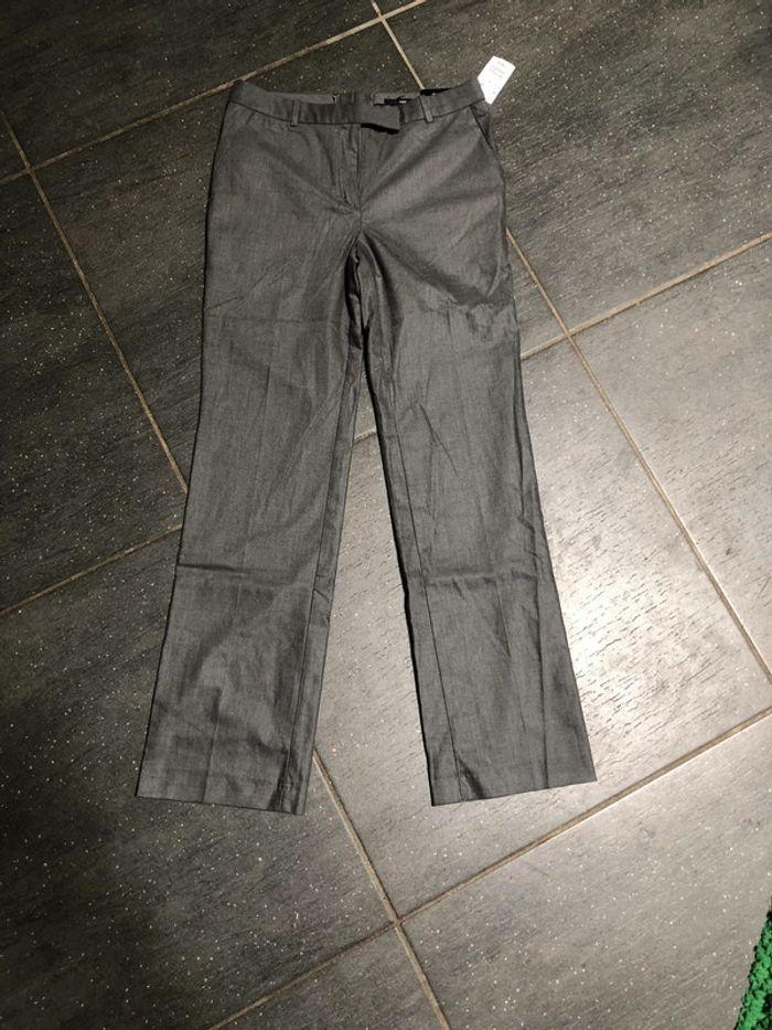 Neuf Pantalon droit fluide h&m gris 38 - photo numéro 1