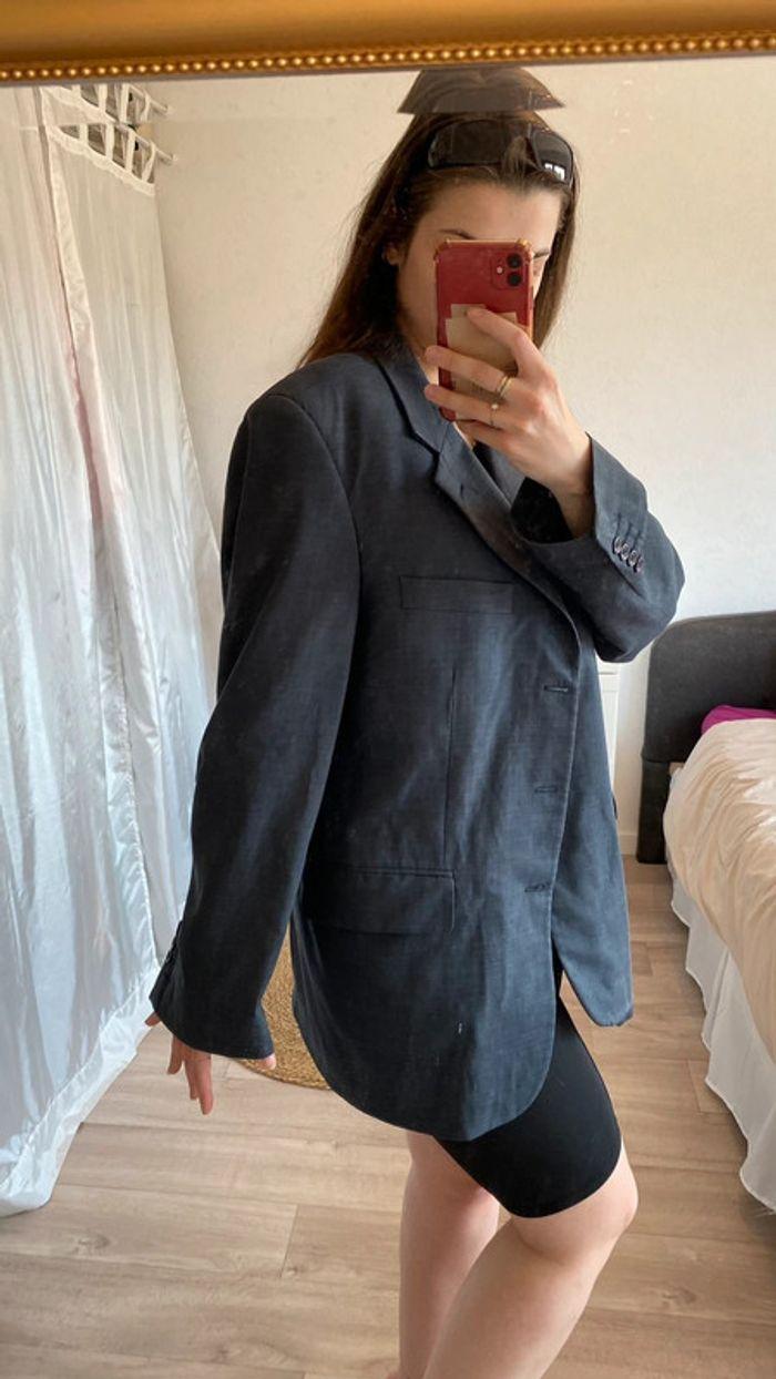 Blazer oversize vintage bleu marine - photo numéro 4