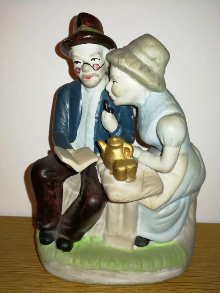 Figurine "couple de vieux" Vintage - photo numéro 1