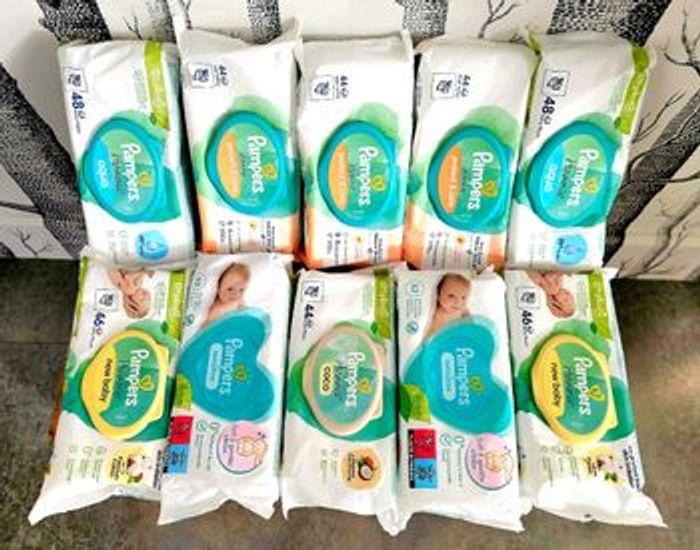 Lingettes Pampers Harmonie Protect & Care, Aqua, Coco, New baby & Sensitive  - 10 paquets - photo numéro 2