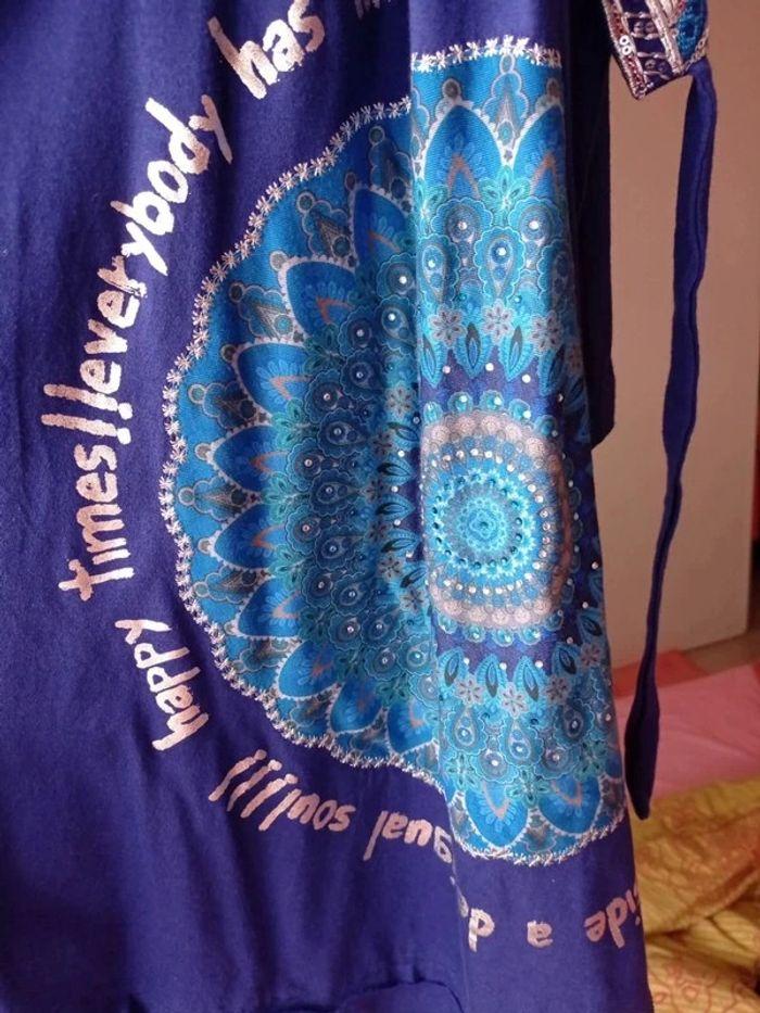 Robe bleue manches longues Desigual taille L - photo numéro 3