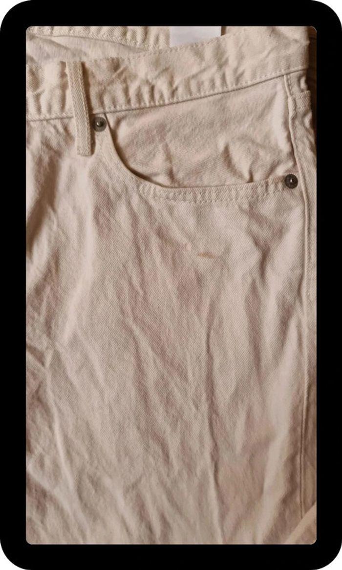 Jean Regular Straight Uniqlo, Blanc, Taille 33x34, 100% Coton - photo numéro 3