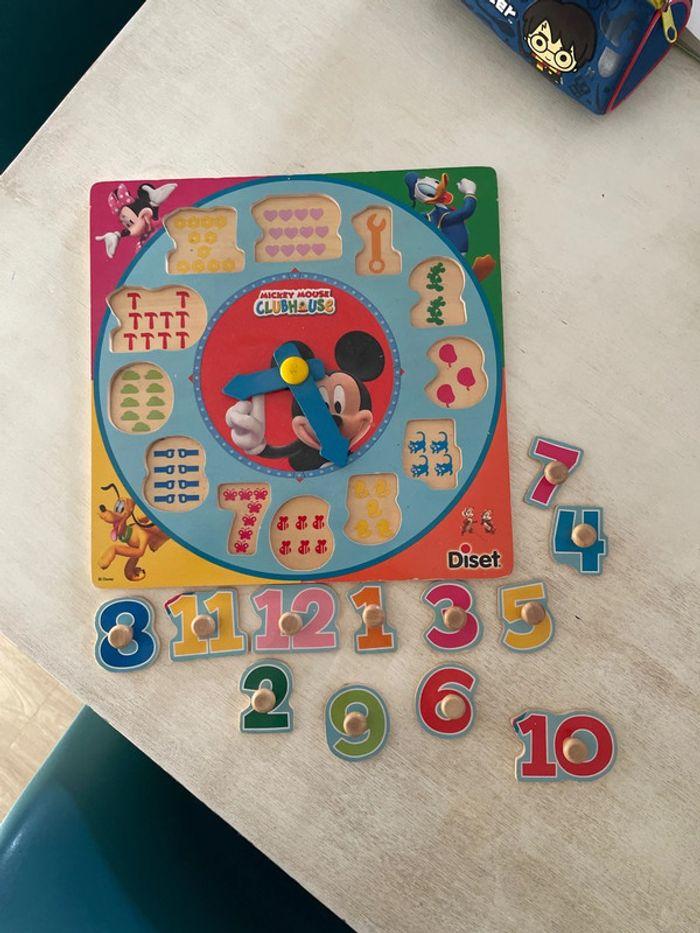 Jeu en bois éducatif horloge Disney - photo numéro 2