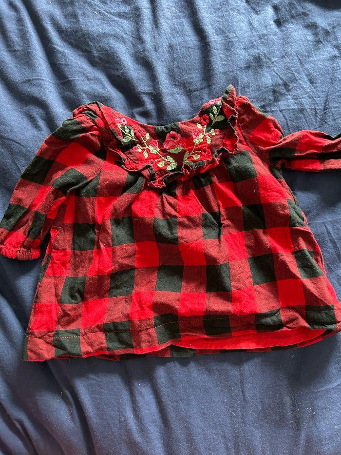 Robe chemise rouge à carreaux GAP - photo numéro 1