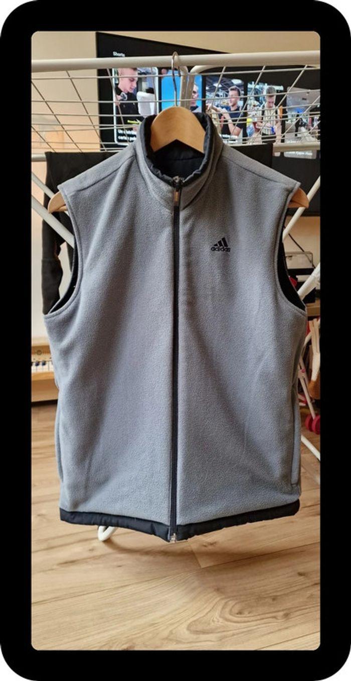 Doudoune sans manche Adidas réversible / polaire / taille XS / gris / mixte - photo numéro 5