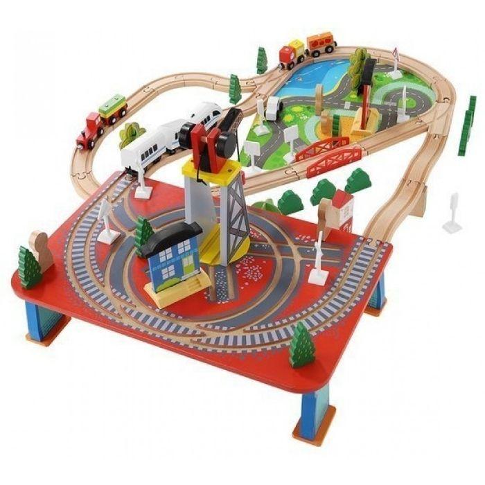 Chemin de fer en bois Jouets en bois Set 88 pièces - photo numéro 8