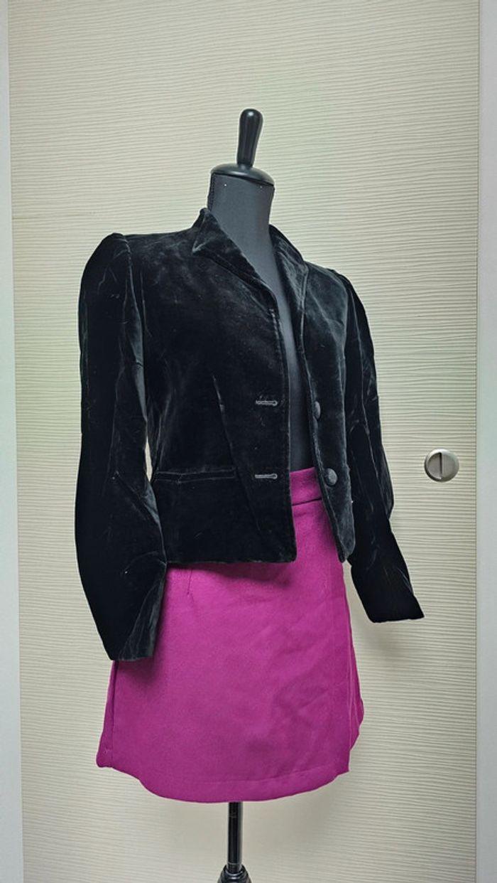 Veste blazer velours noire vintage Lasserre - photo numéro 4