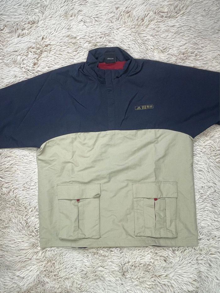 Veste  1/4 zip adidas vintage beige imperméable veste randonnée pêche année 2003 - photo numéro 2