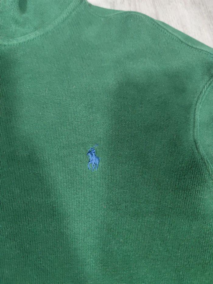 Pull Half Zip Ralph Lauren Vert Sapin Brodé Violet Taille 2XL Homme - photo numéro 5