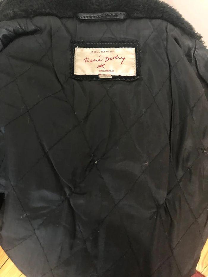 Manteau Parka Veste femme cuir véritable noir daim René Derhy M 38 - photo numéro 6