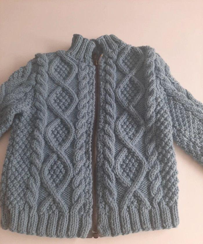 Gilets zippe sans marque bleu clair taille 4 ans / 104 cm - photo numéro 1