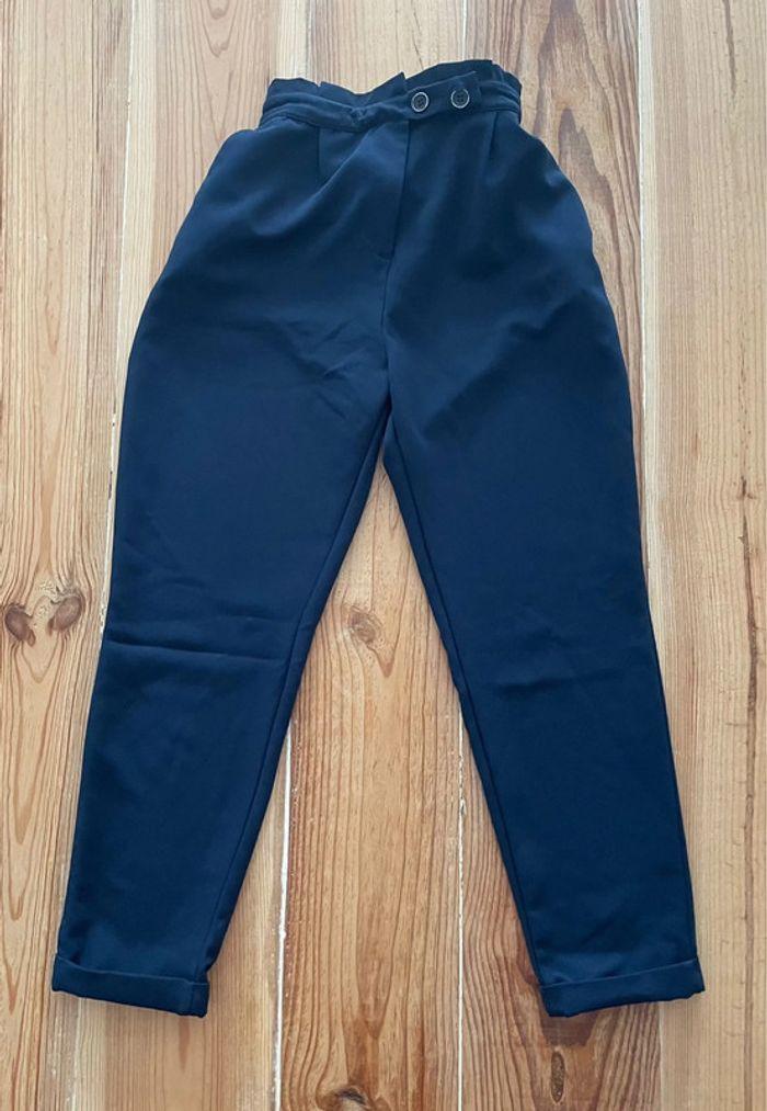 Pantalon bleu marine taille haute Pull & Bear taille S - photo numéro 2