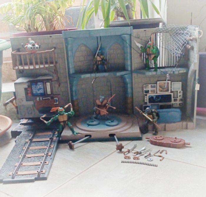 Playset tortue ninja mutant teenage turtle tmnt 2003 mirage toy lair quartier général figurine - photo numéro 1