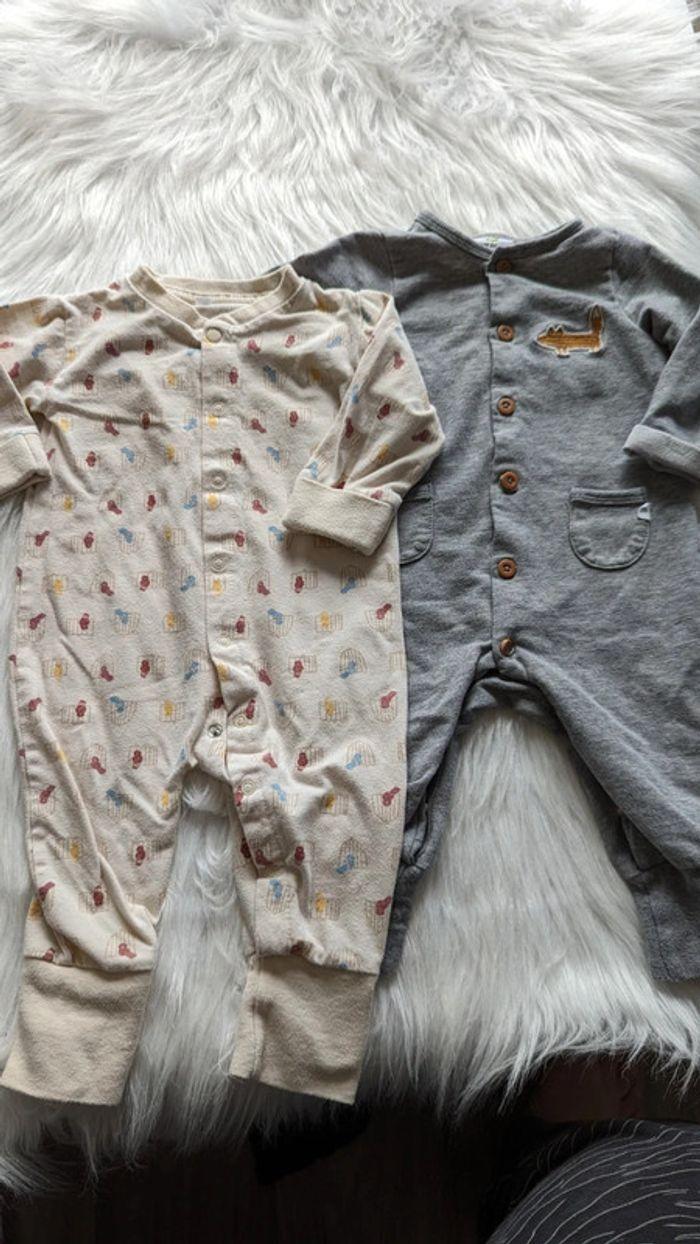 Lot de 2 pyjamas sans pieds ou combinaison Garçon 6 mois - photo numéro 1