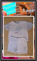 🐻 Joli pyjama short bleu ciel / blanc (3 ans) 🐻