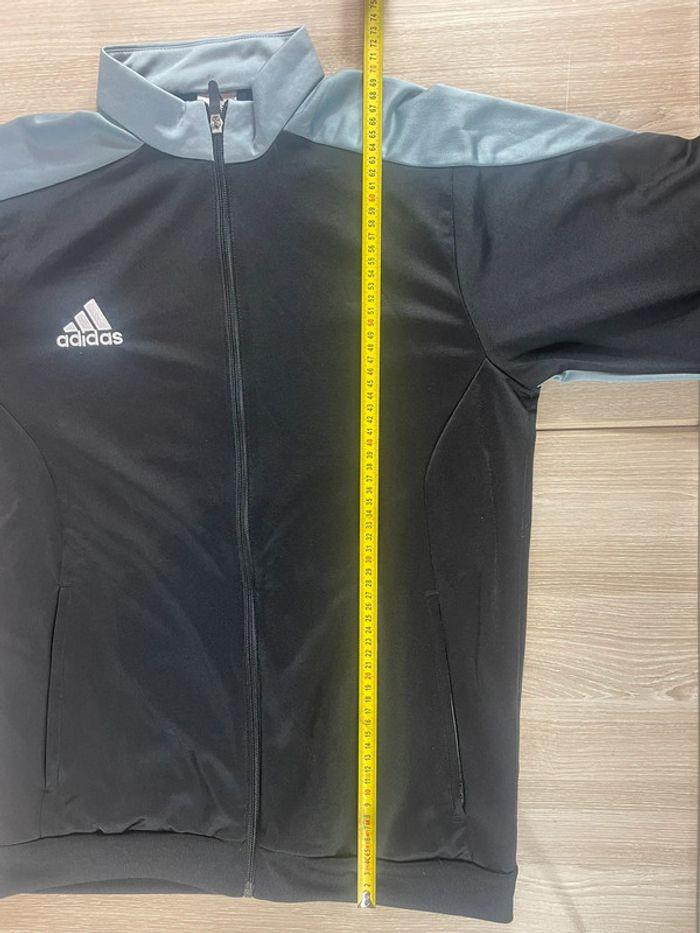 Veste survêtement zip adidas M homme noir logo brodé - photo numéro 4