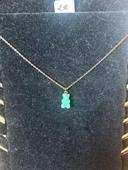 Collier ours vert bleu